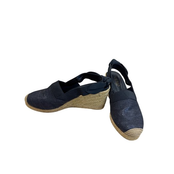 Lauren Ralph Lauren Womens Black Espadrille Wedge Sandals Shoes 7 SKU 7986 - Picture 2 of 12